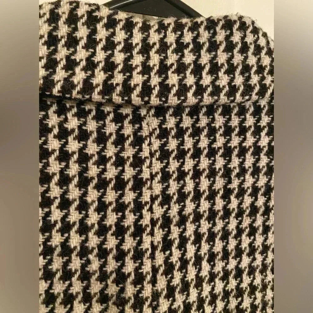 Larry Levine Herringbone Women's Coat Size 6 Black and White Vintage - Picture 7 of 11